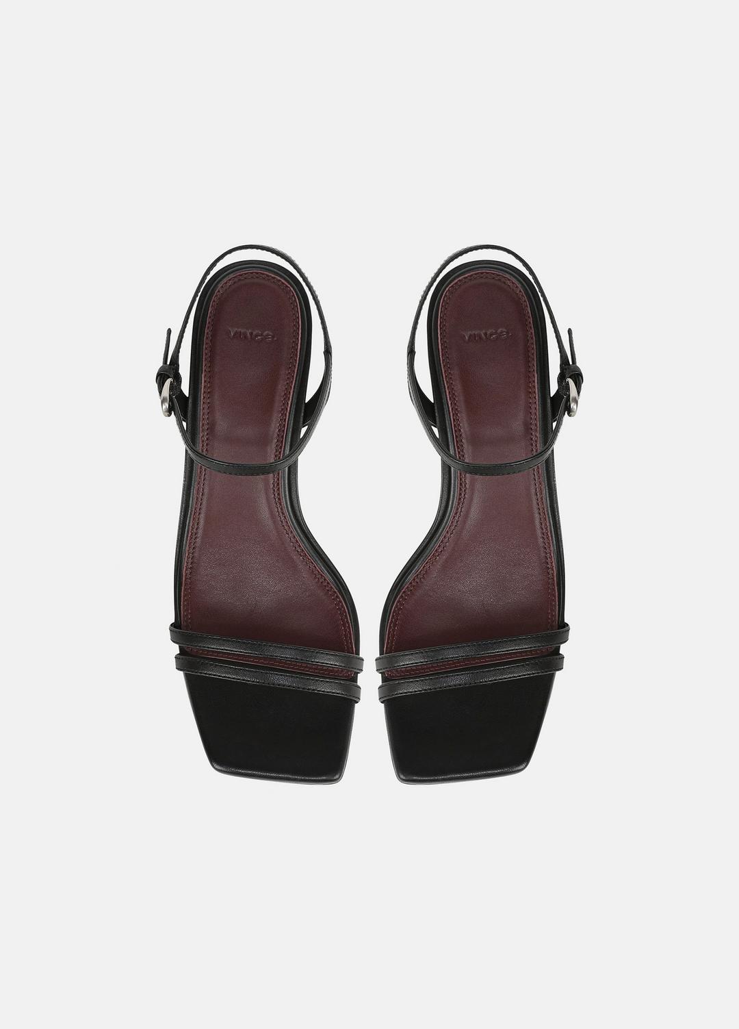 VINCE | Tilda Leather Heeled Sandal in Heels - BLACK