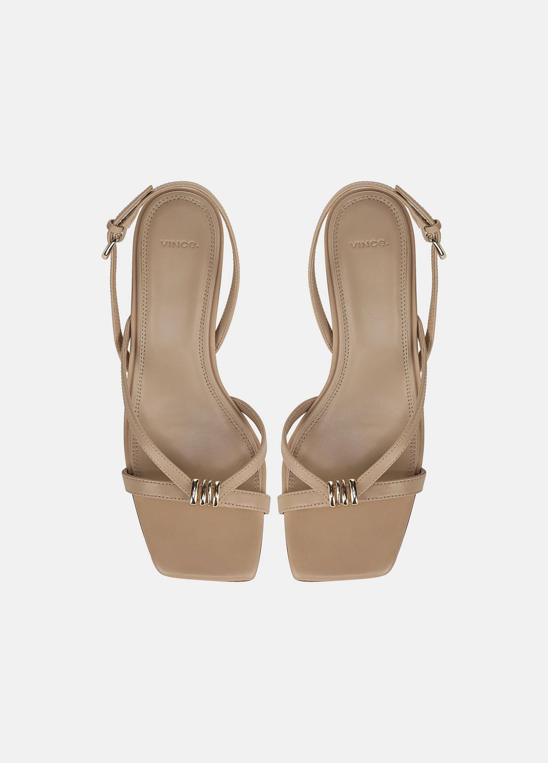 VINCE | Tali Leather Slingback Sandal in Heels - WARM ALMOND