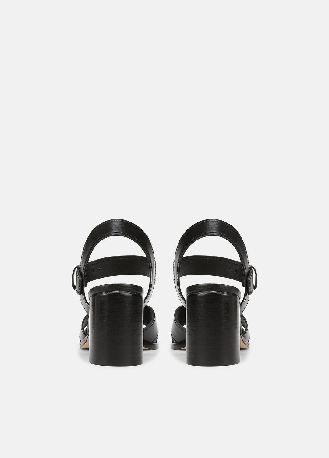 VINCE | Salma Leather Heeled Sandal in Heels - BLACK