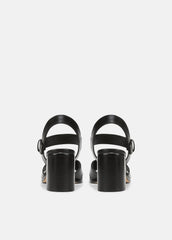 VINCE | Salma Leather Heeled Sandal in Heels - BLACK