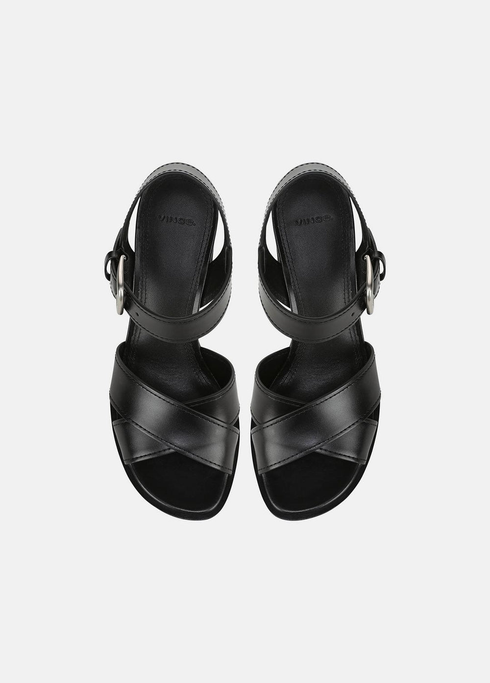 VINCE | Salma Leather Heeled Sandal in Heels - BLACK