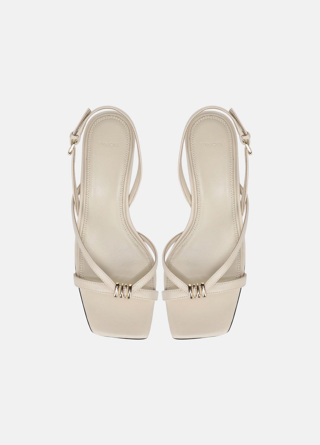 VINCE | Tali Leather Slingback Sandal in Heels - MOONLIGHT