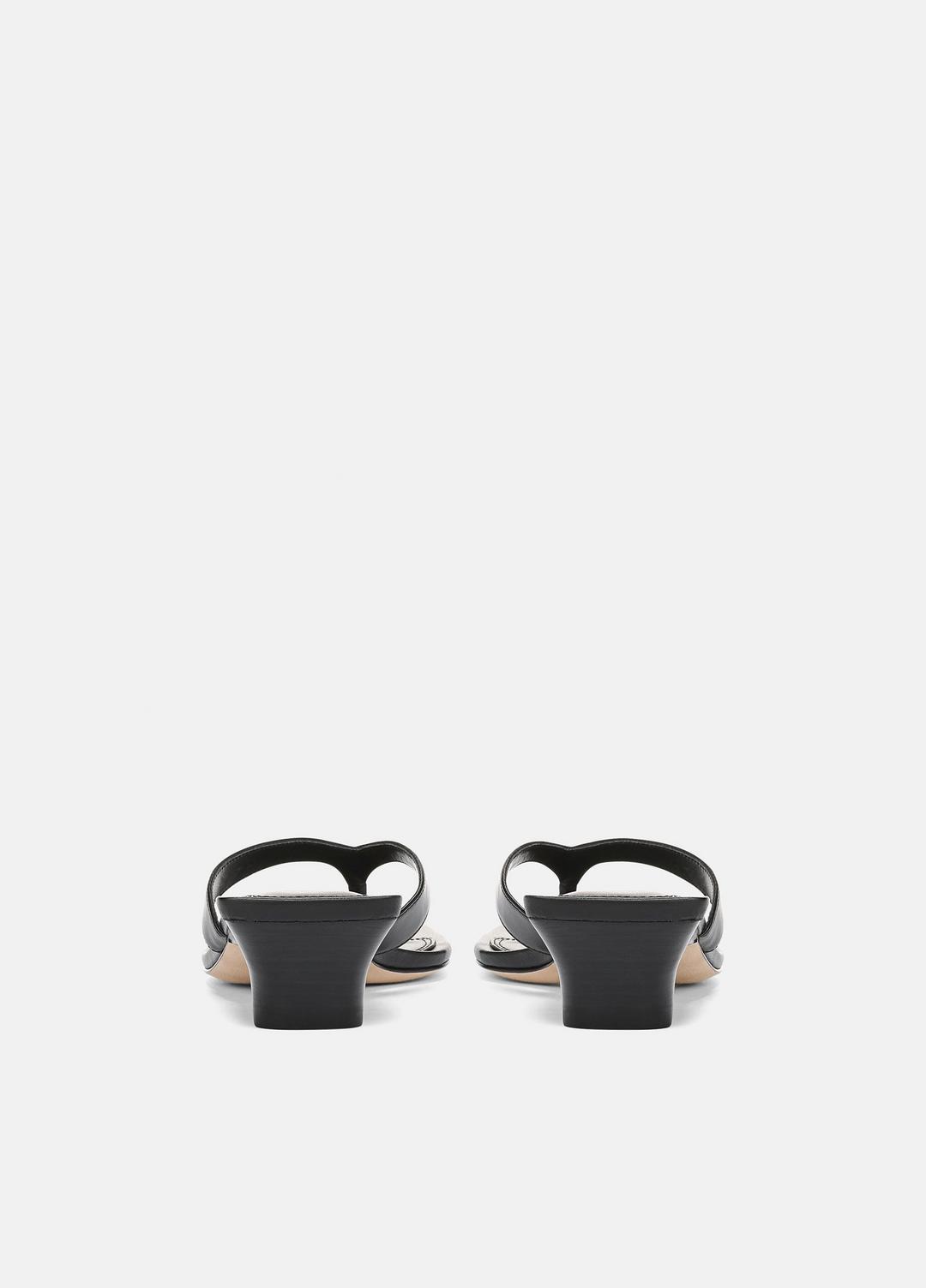 VINCE | San Juan Leather Heeled Thong Sandal in Heels - BLACK