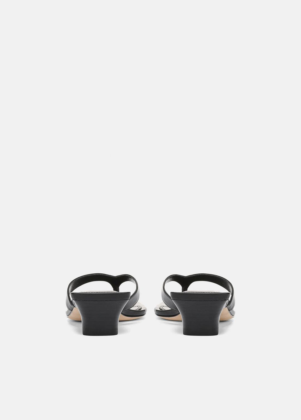 VINCE | San Juan Leather Heeled Thong Sandal in Heels - BLACK