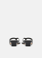 VINCE | San Juan Leather Heeled Thong Sandal in Heels - BLACK