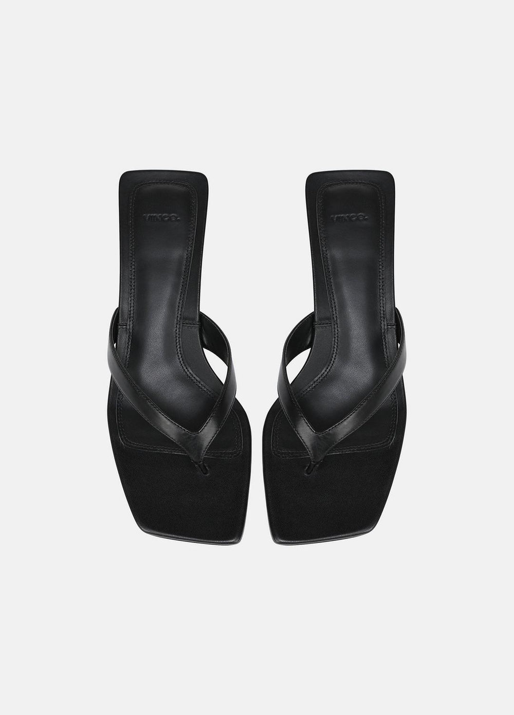 VINCE | San Juan Leather Heeled Thong Sandal in Heels - BLACK