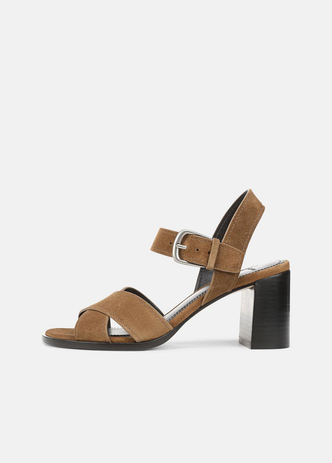 VINCE | Salma Suede Heeled Sandal in Heels - ELMWOOD