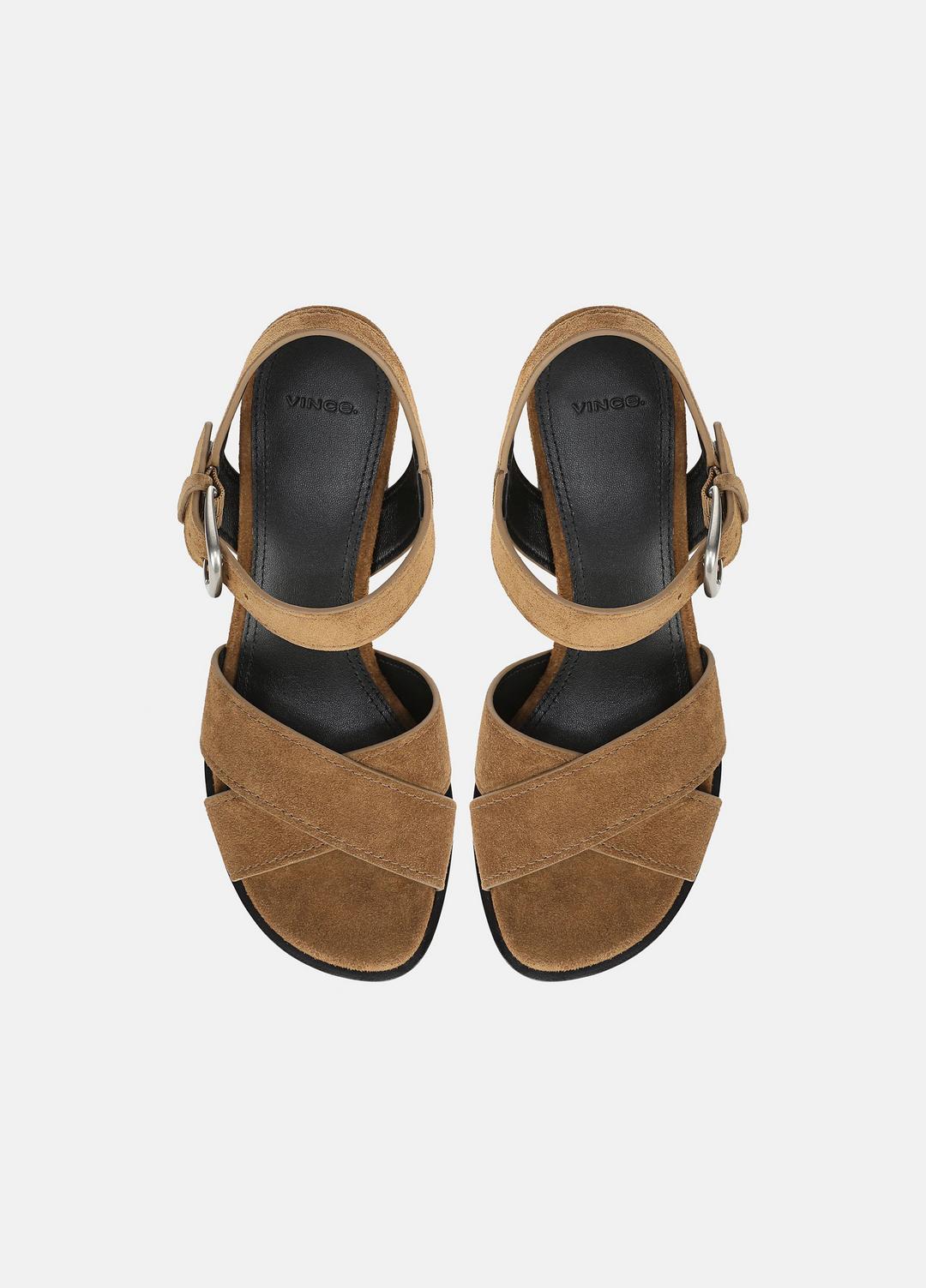 VINCE | Salma Suede Heeled Sandal in Heels - ELMWOOD
