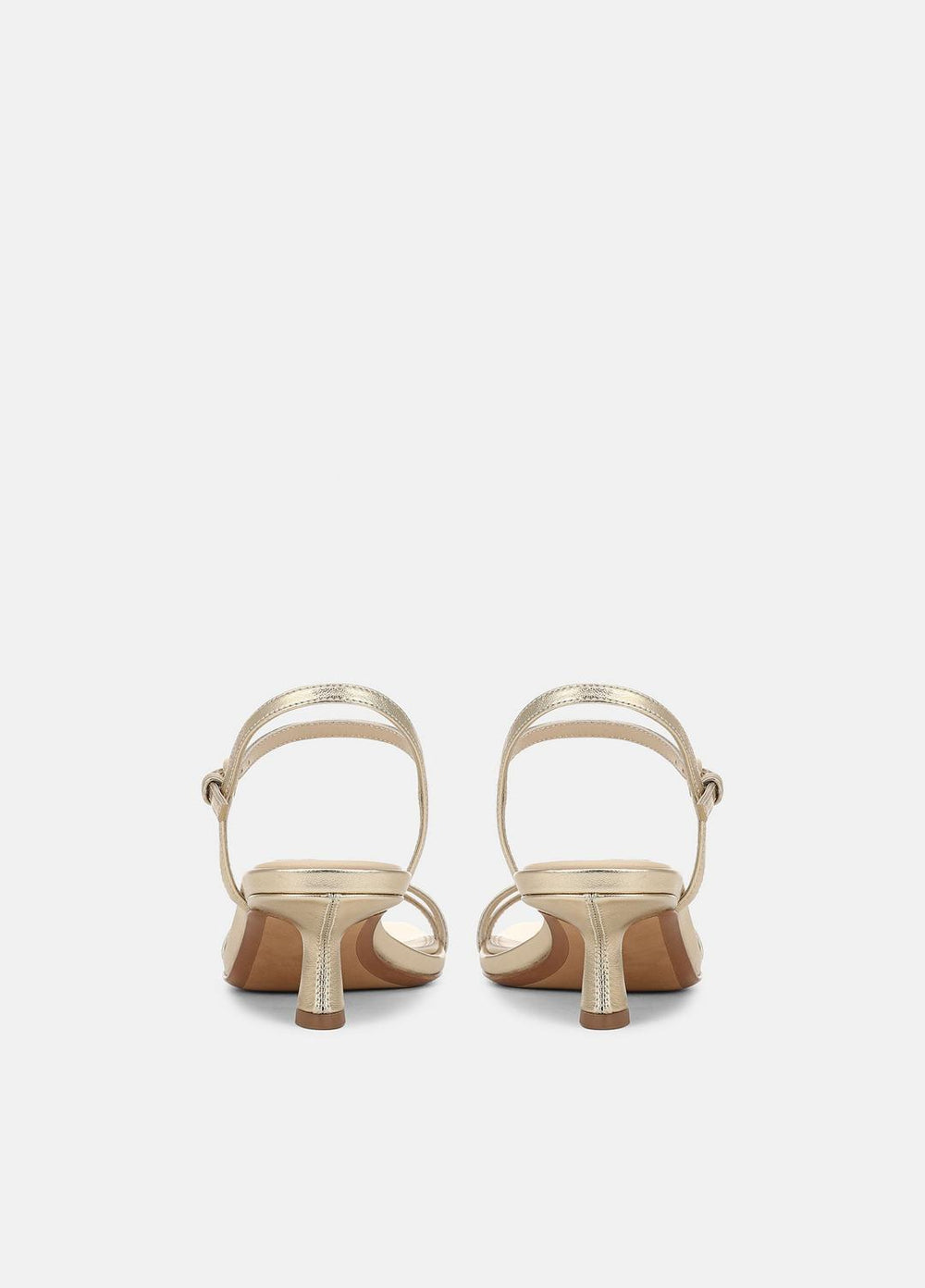 VINCE | Tilda Metallic Leather Heeled Sandal in Heels - CHAMPAGNE