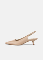 VINCE | Sabra Leather Slingback Heel in Heels - WARM ALMOND