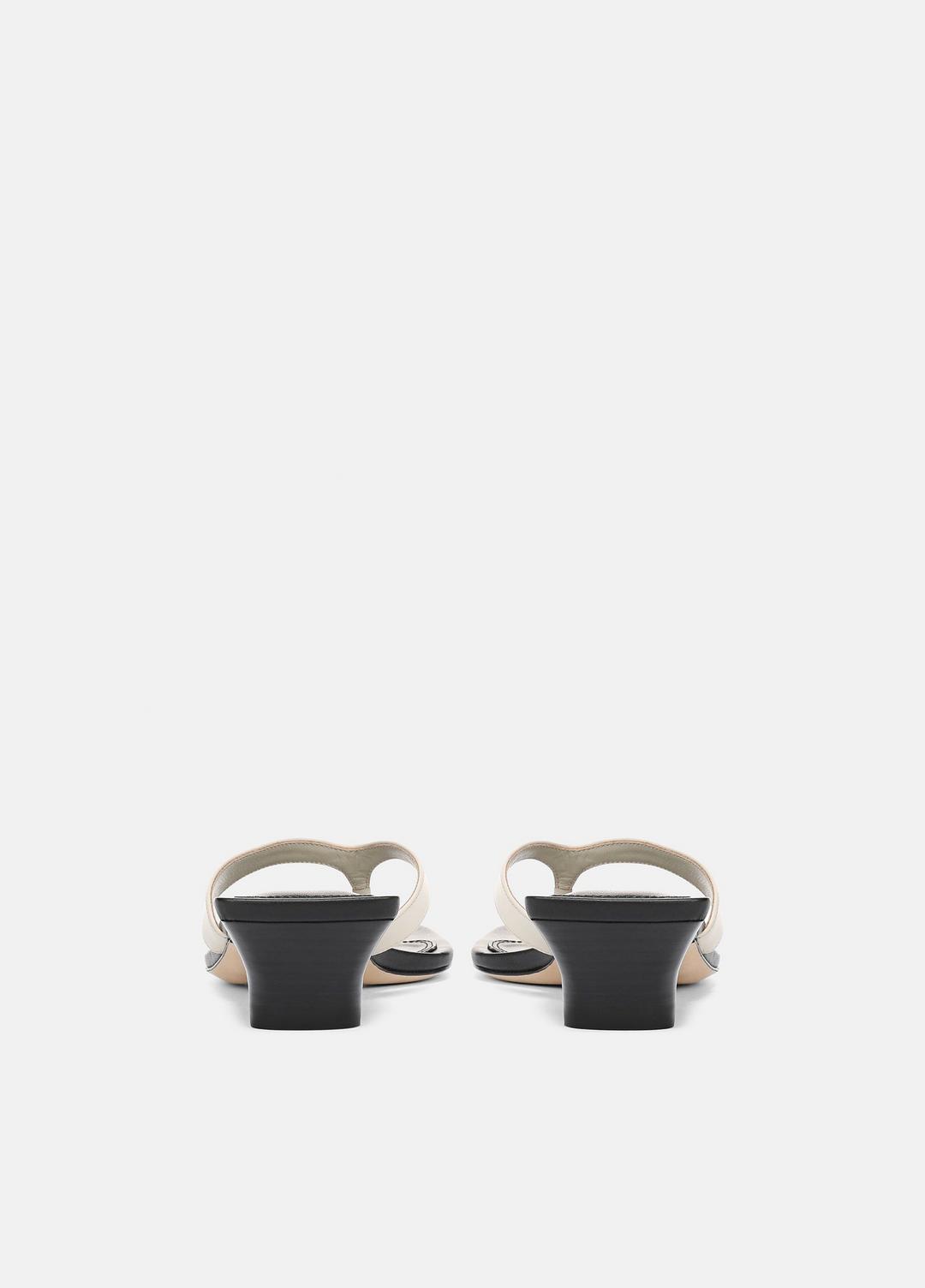 VINCE | San Juan Leather Heeled Thong Sandal in Heels - MOONLIGHT