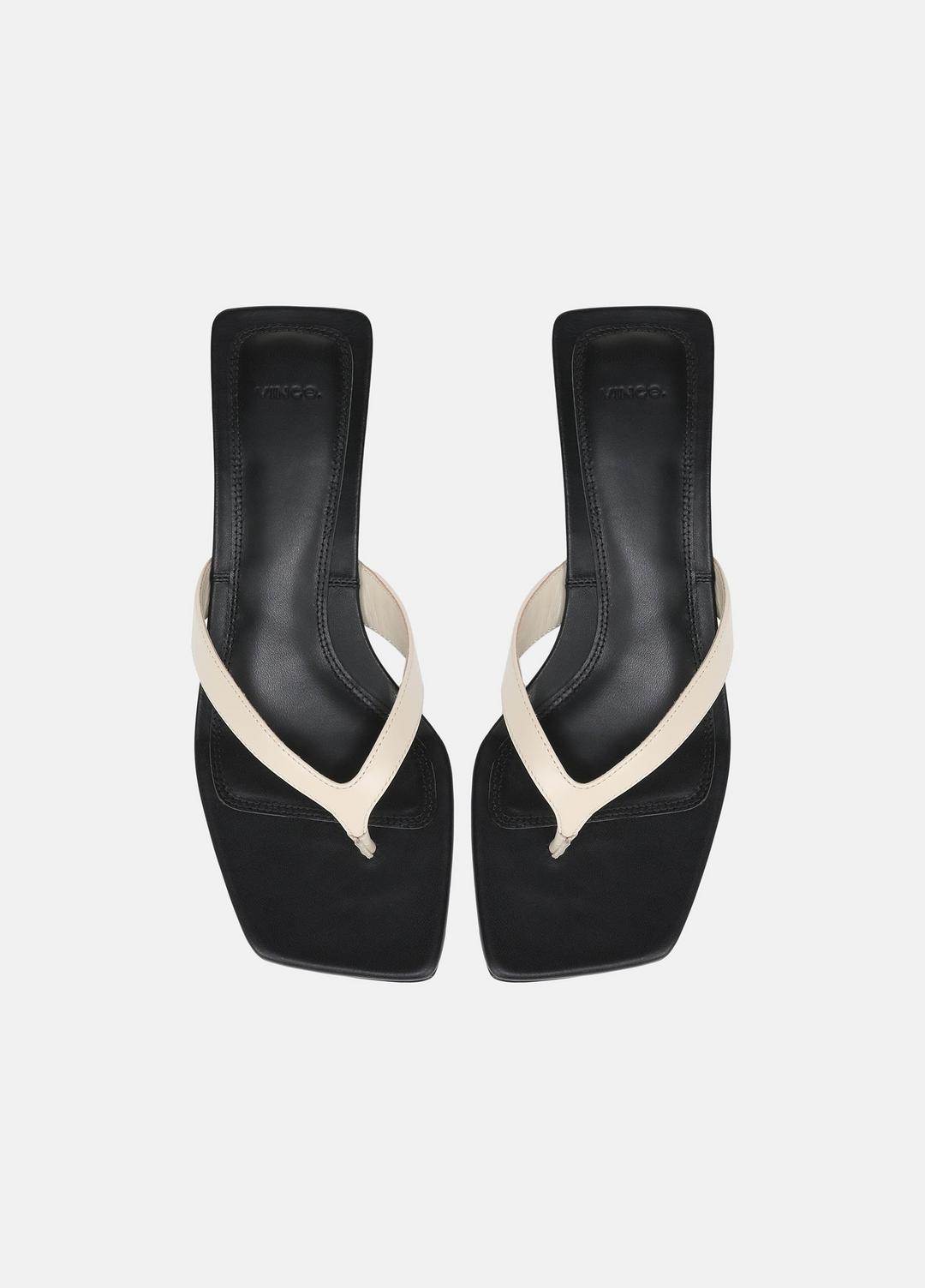 VINCE | San Juan Leather Heeled Thong Sandal in Heels - MOONLIGHT