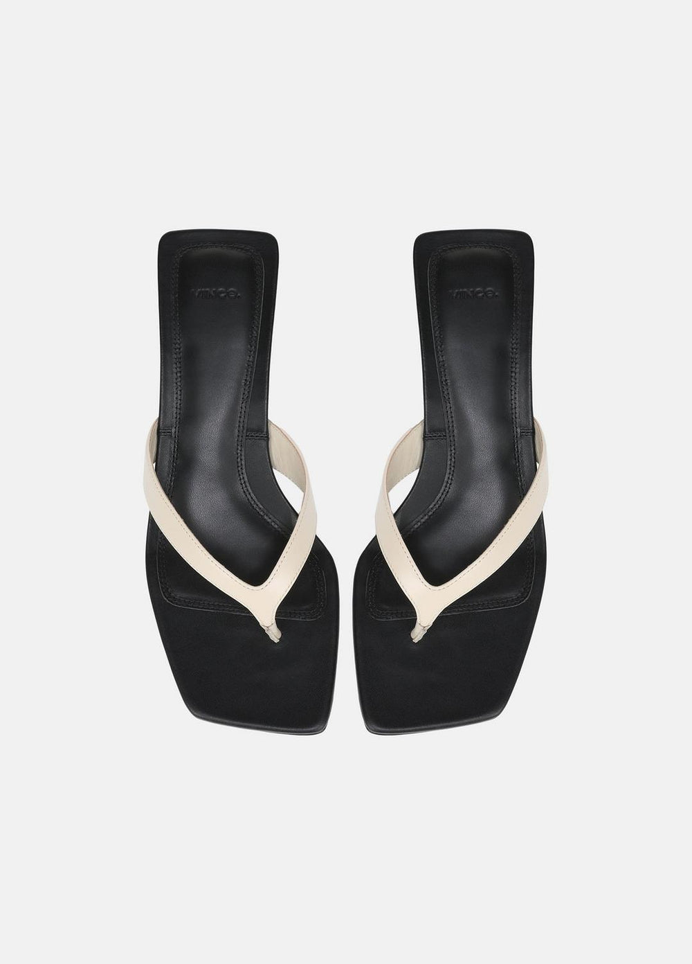 VINCE | San Juan Leather Heeled Thong Sandal in Heels - MOONLIGHT
