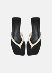 VINCE | San Juan Leather Heeled Thong Sandal in Heels - MOONLIGHT