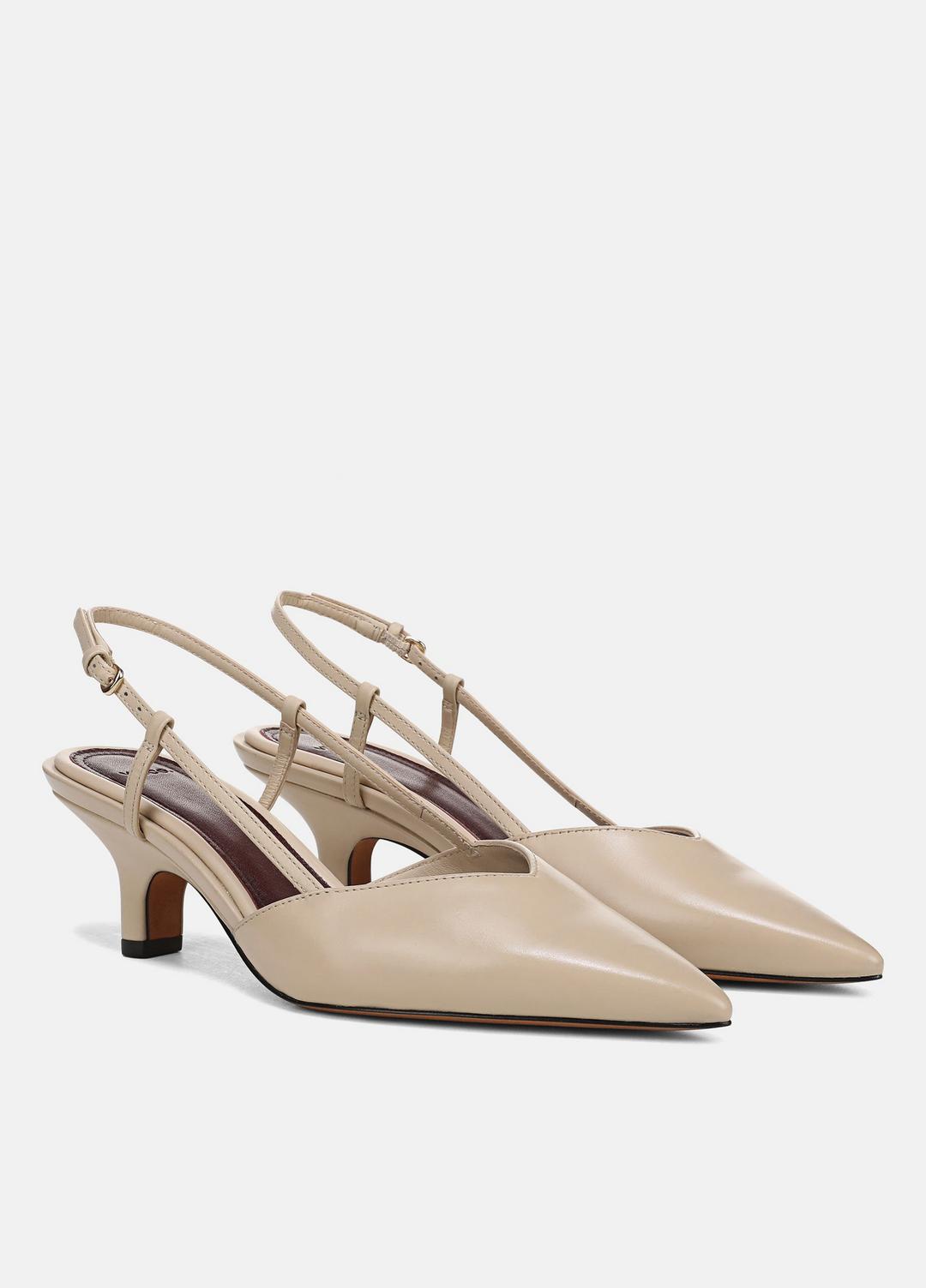 VINCE | Levvy Leather Slingback Heel in Heels - BIRCH SAND