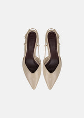 VINCE | Levvy Leather Slingback Heel in Heels - BIRCH SAND