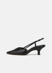 VINCE | Levvy Leather Slingback Heel in Heels - BLACK