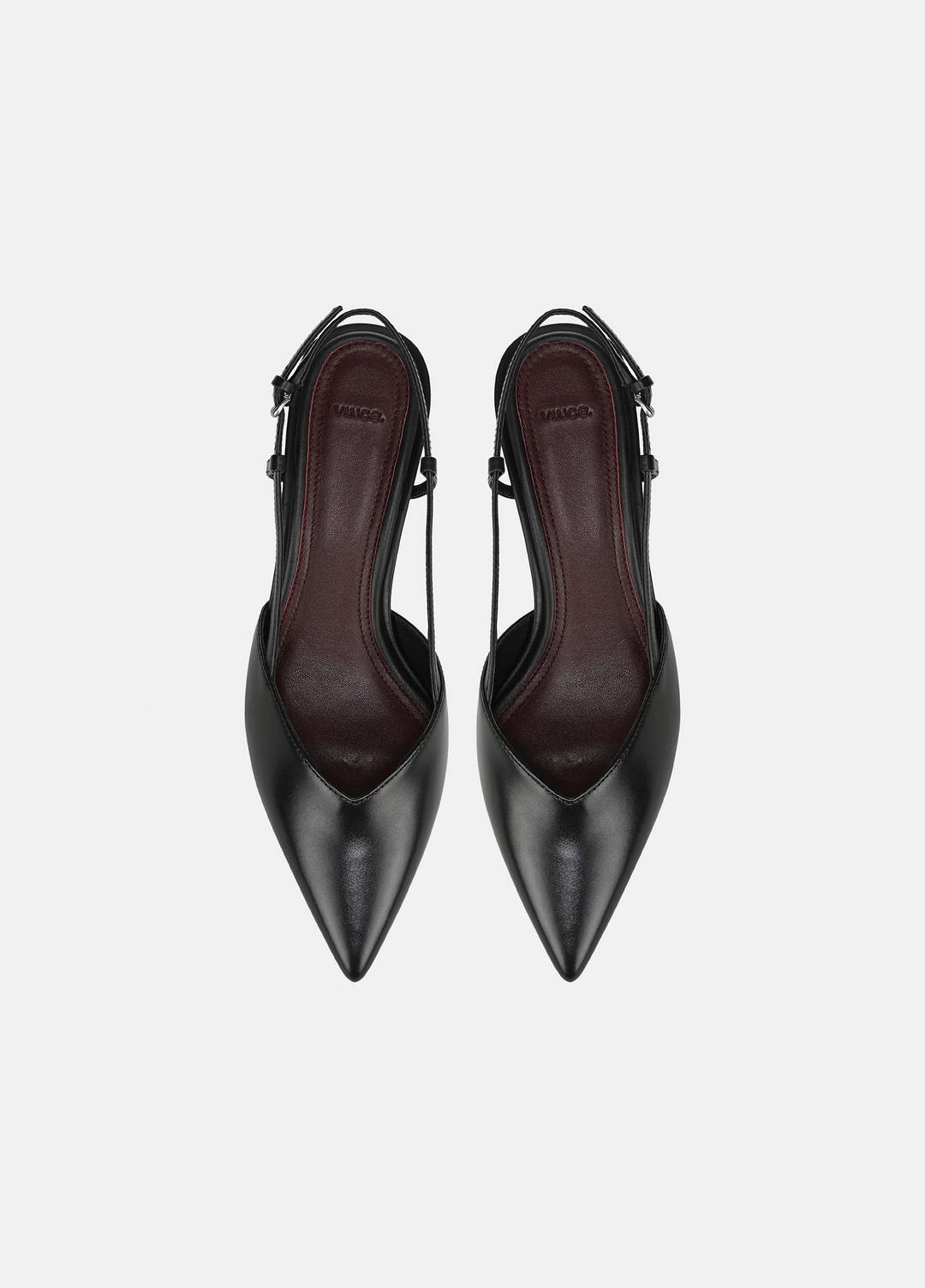 VINCE | Levvy Leather Slingback Heel in Heels - BLACK