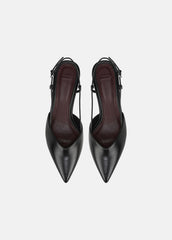 VINCE | Levvy Leather Slingback Heel in Heels - BLACK