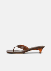 VINCE | San Juan Jelly Heeled Thong Sandal in Sandals - SADDLE