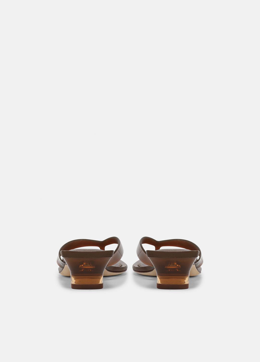 VINCE | San Juan Jelly Heeled Thong Sandal in Sandals - SADDLE
