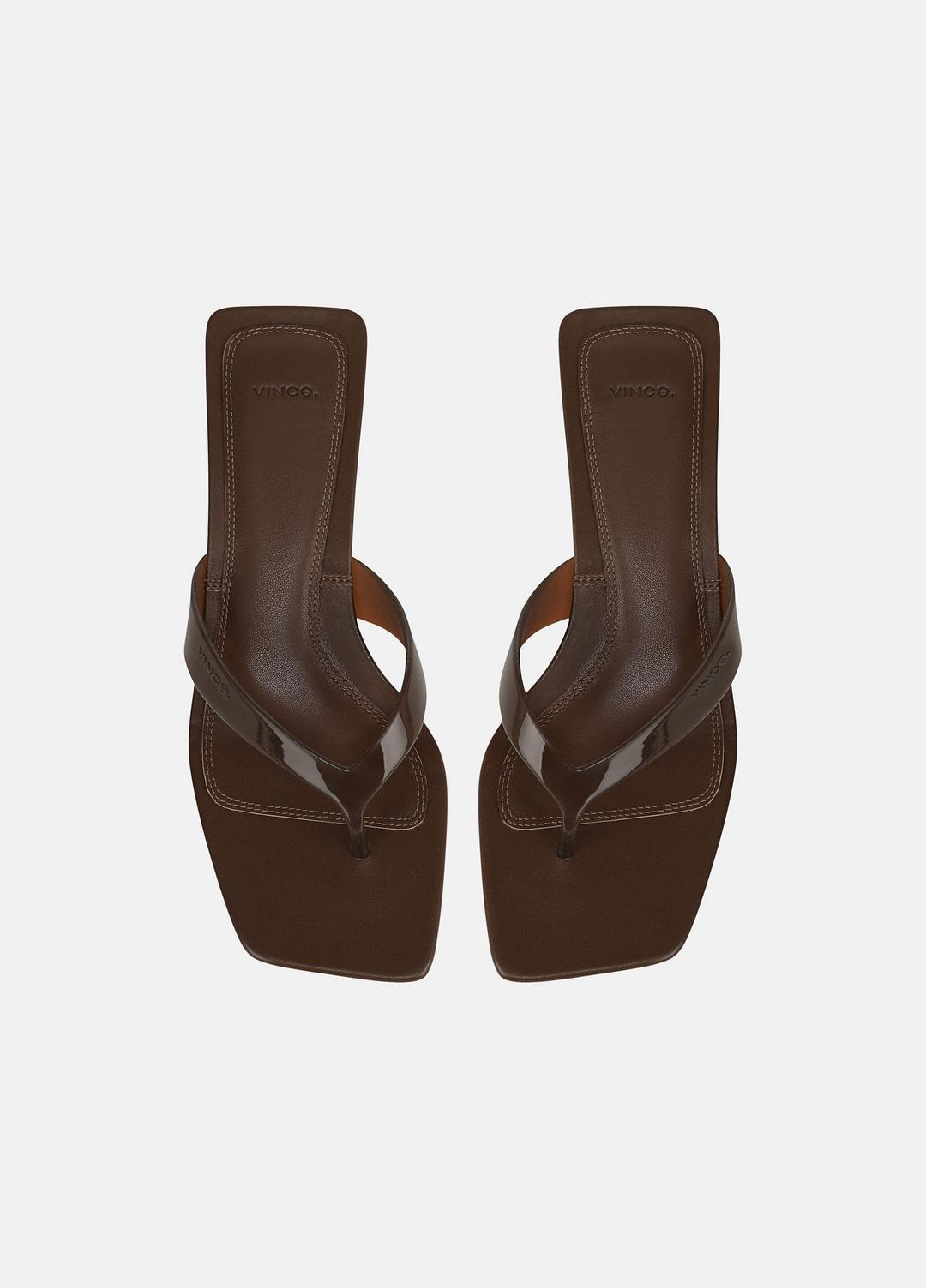VINCE | San Juan Jelly Heeled Thong Sandal in Sandals - SADDLE