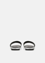 VINCE | Valeria Metallic Leather Slide Sandal in Sandals - SILVER