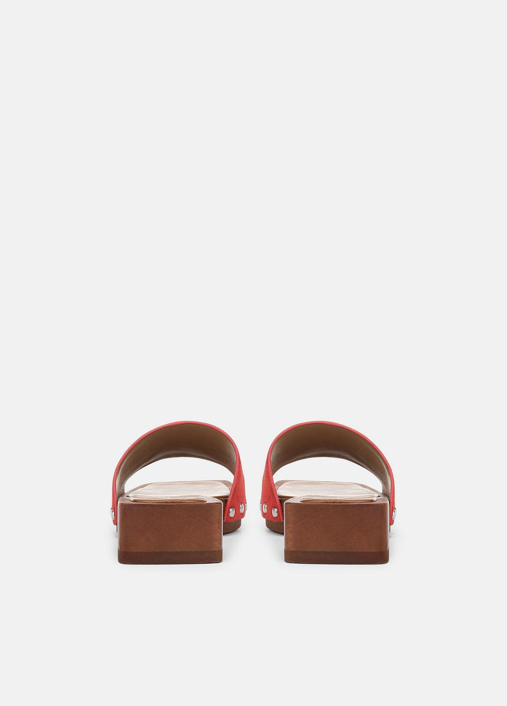 VINCE | Barbara Leather Slide Sandal in Sandals - POPPY RED