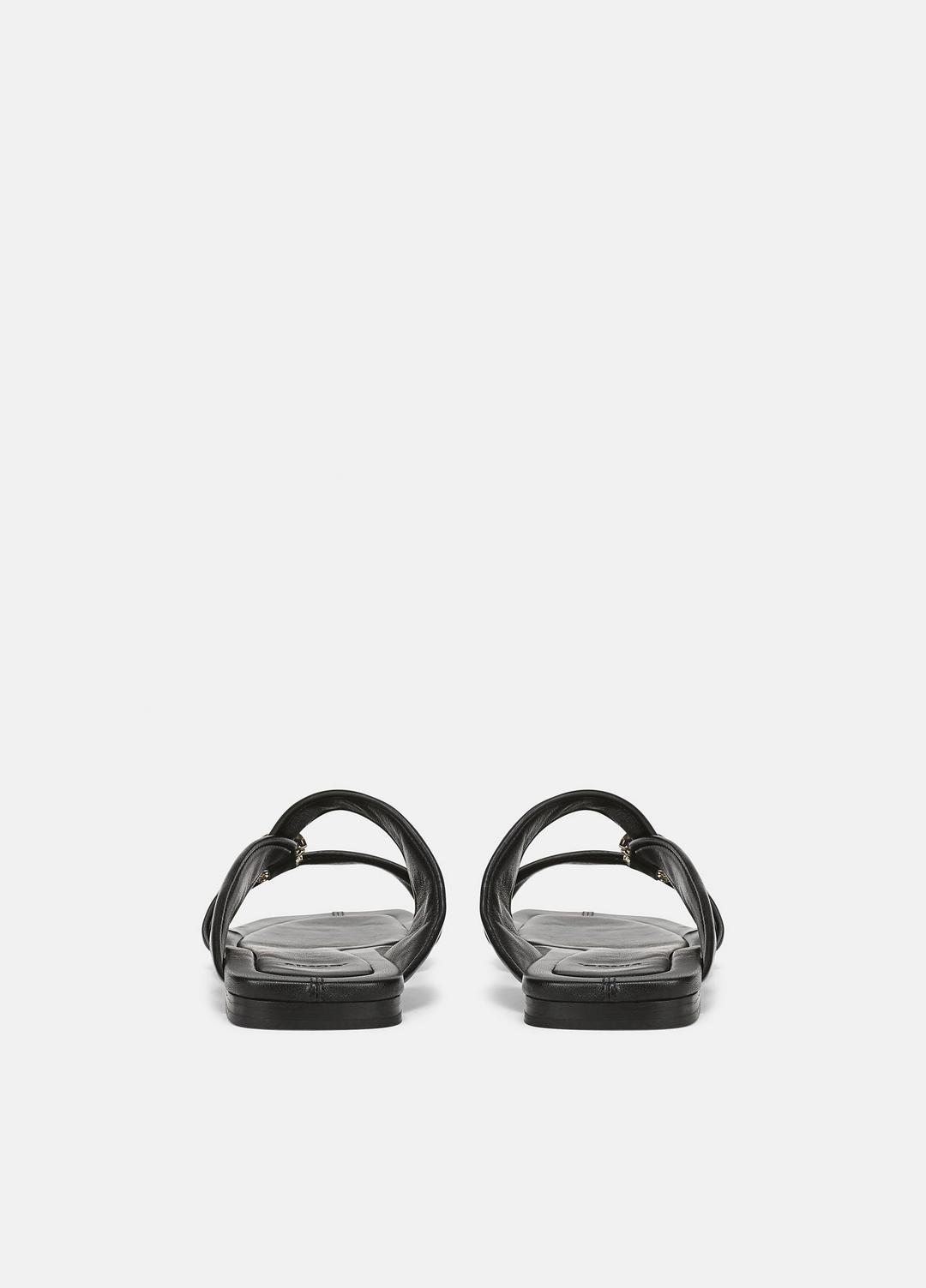 VINCE | Vilma Leather Slide Sandal in Sandals - BLACK