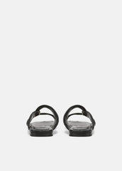 VINCE | Vilma Leather Slide Sandal in Sandals - BLACK
