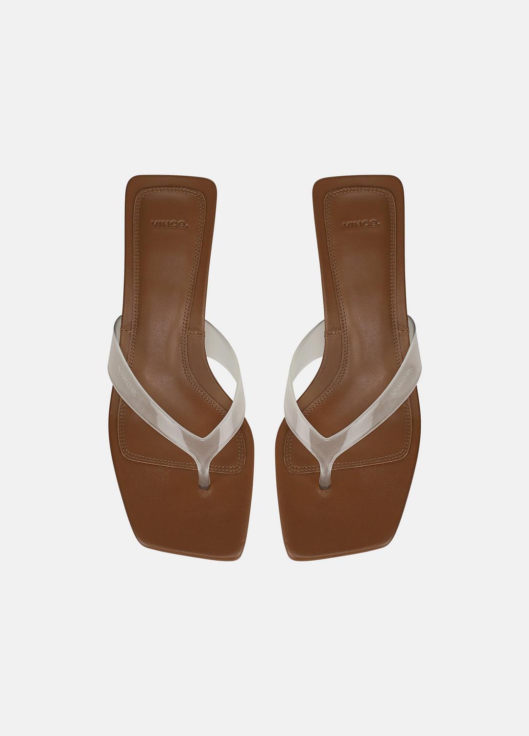 VINCE | San Juan Jelly Heeled Thong Sandal in Sandals - CLEAR