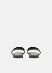 VINCE | Valeria Croc-Embossed Leather Slide Sandal in Sandals - CACAO BROWN