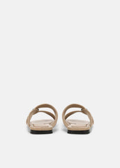 VINCE | Vilma Leather Slide Sandal in Sandals - WARM ALMOND