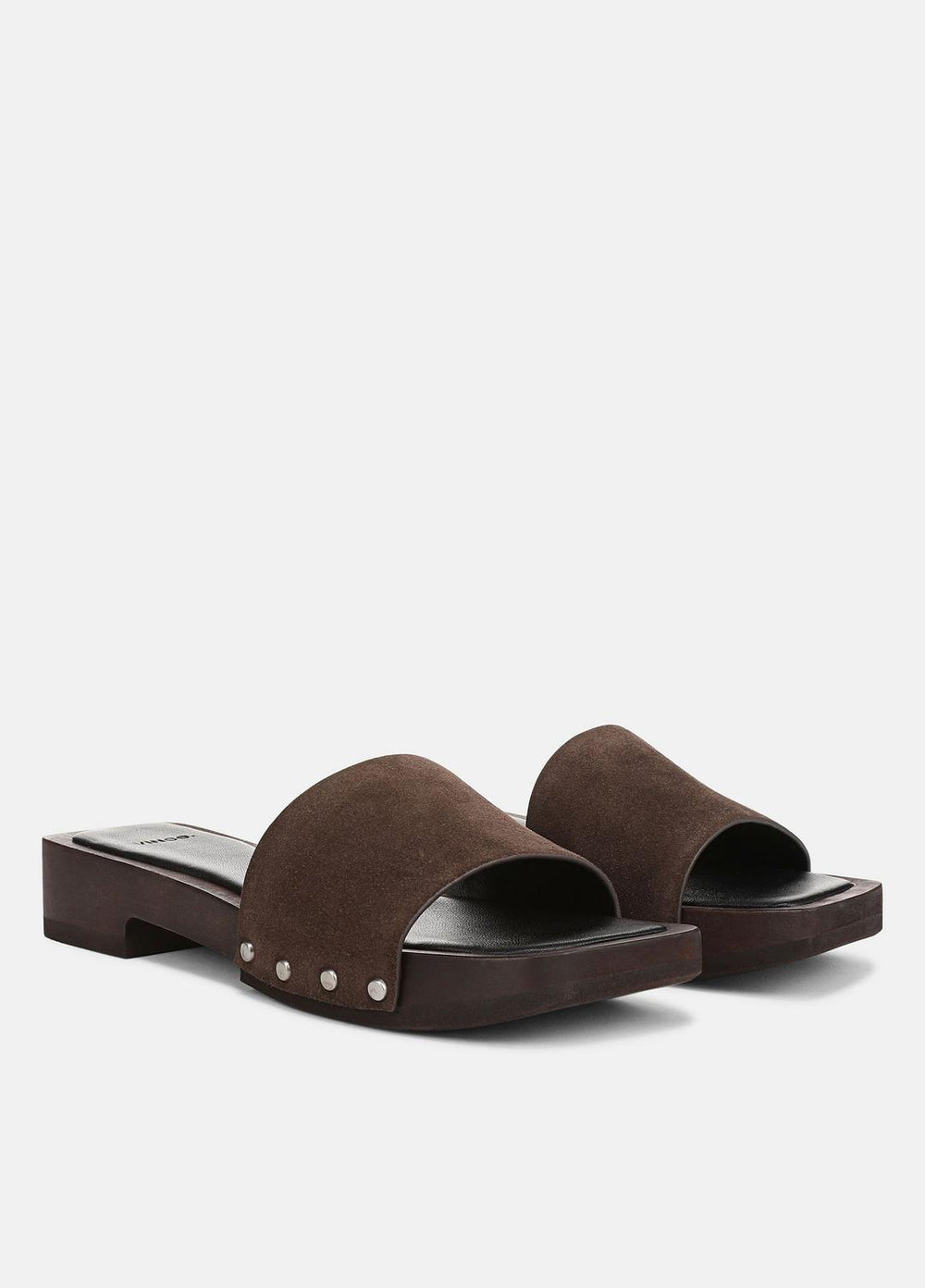 VINCE | Barbara Leather Slide Sandal in Sandals - DARK MOCHA