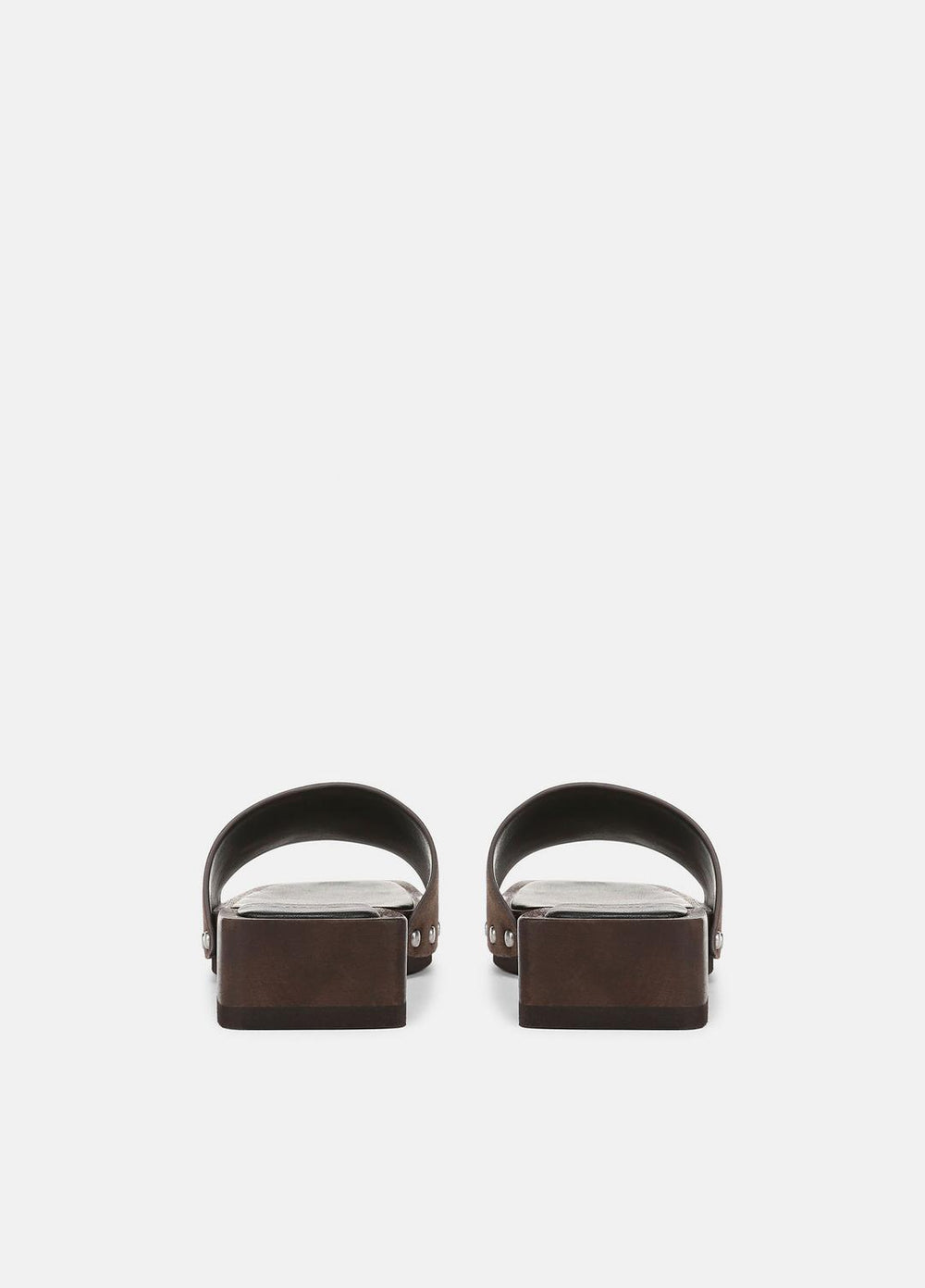 VINCE | Barbara Leather Slide Sandal in Sandals - DARK MOCHA