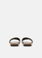 VINCE | Valeria Leather & Suede Slide Sandal in Sandals - CEDAR BROWN/ELMWOOD