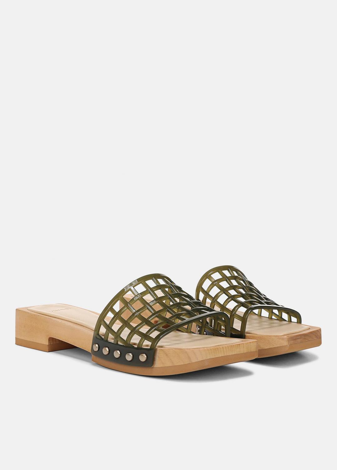 VINCE | Barbara Jelly Slide Sandal in Sandals - CHIVE