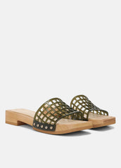 VINCE | Barbara Jelly Slide Sandal in Sandals - CHIVE