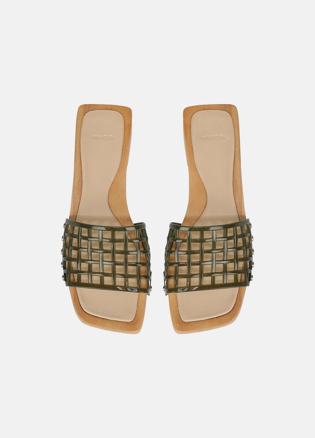 VINCE | Barbara Jelly Slide Sandal in Sandals - CHIVE