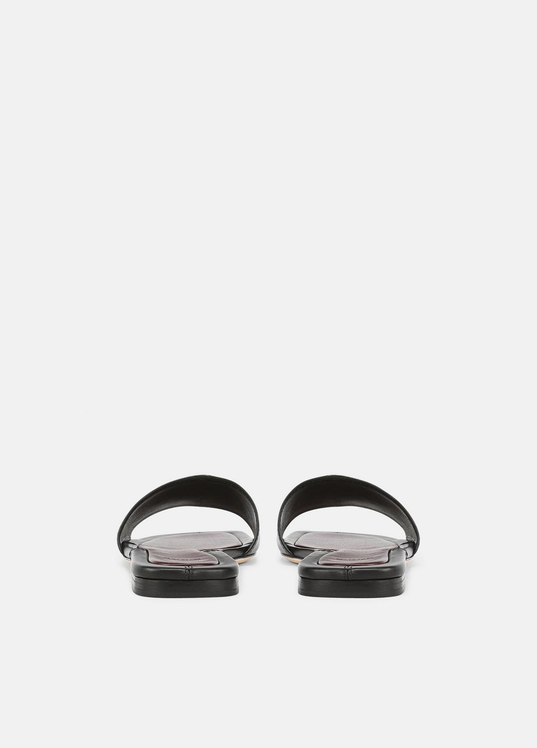 VINCE | Valeria Leather Slide Sandal in Sandals - BLACK