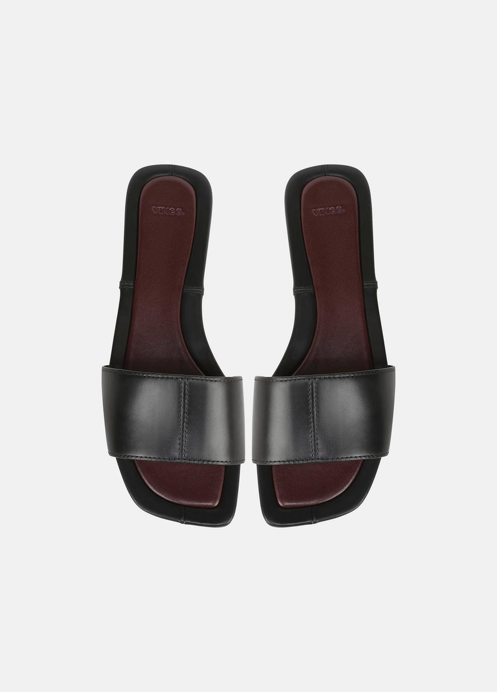 VINCE | Valeria Leather Slide Sandal in Sandals - BLACK