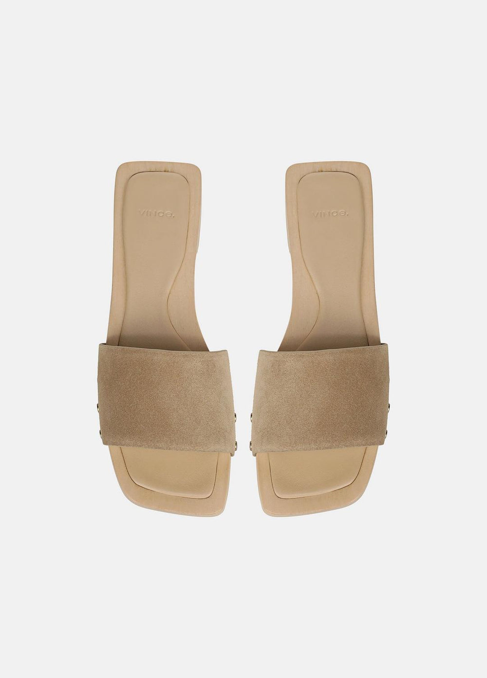 VINCE | Barbara Suede Slide Sandal in Sandals - WHEAT
