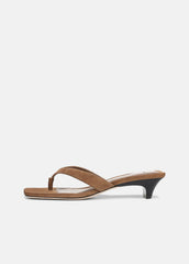 VINCE | San Juan Suede Heeled Thong Sandal in Sandals - ELMWOOD