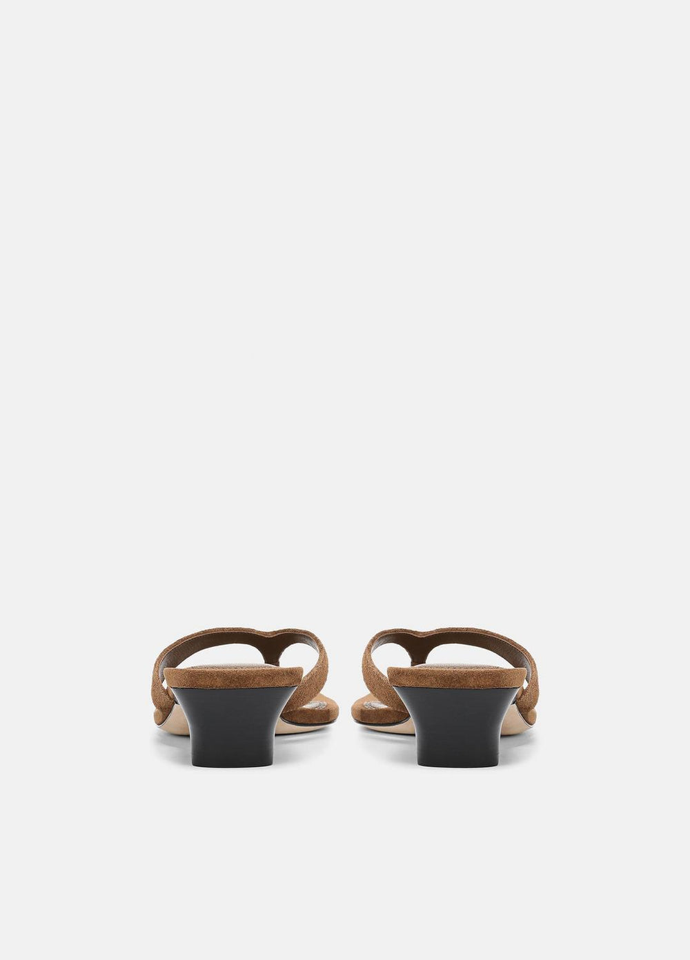 VINCE | San Juan Suede Heeled Thong Sandal in Sandals - ELMWOOD