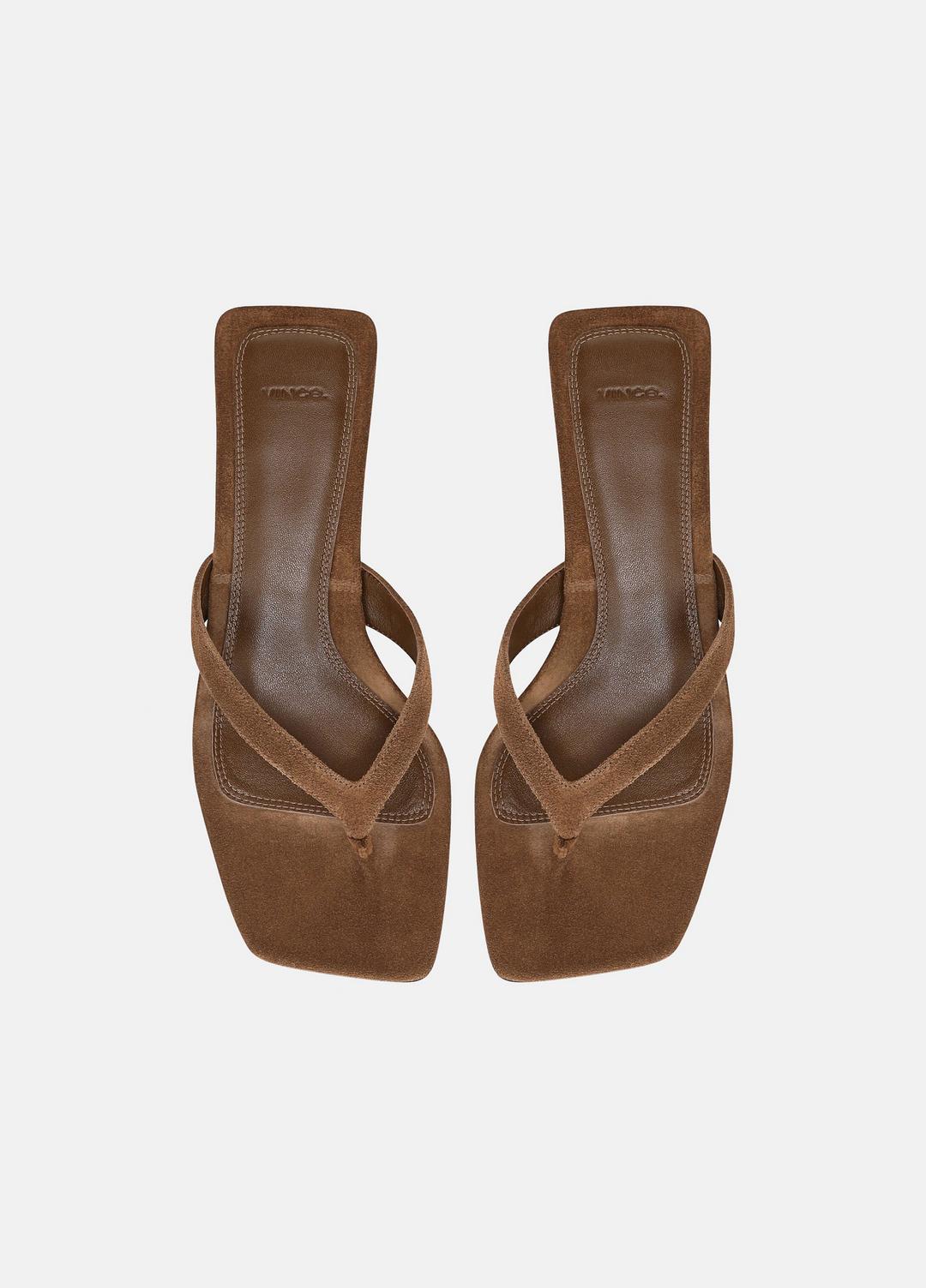 VINCE | San Juan Suede Heeled Thong Sandal in Sandals - ELMWOOD