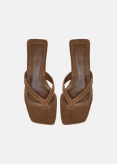 VINCE | San Juan Suede Heeled Thong Sandal in Sandals - ELMWOOD