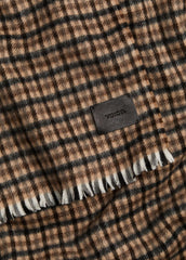 VINCE | Gingham Wool-Cashmere Oversized Wrap in Scarves & Hats - BLACK/GRAPE