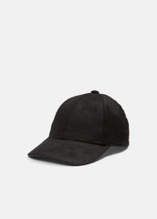 VINCE | Leather-Trim Cashmere Baseball Cap in Scarves & Hats - BLACK
