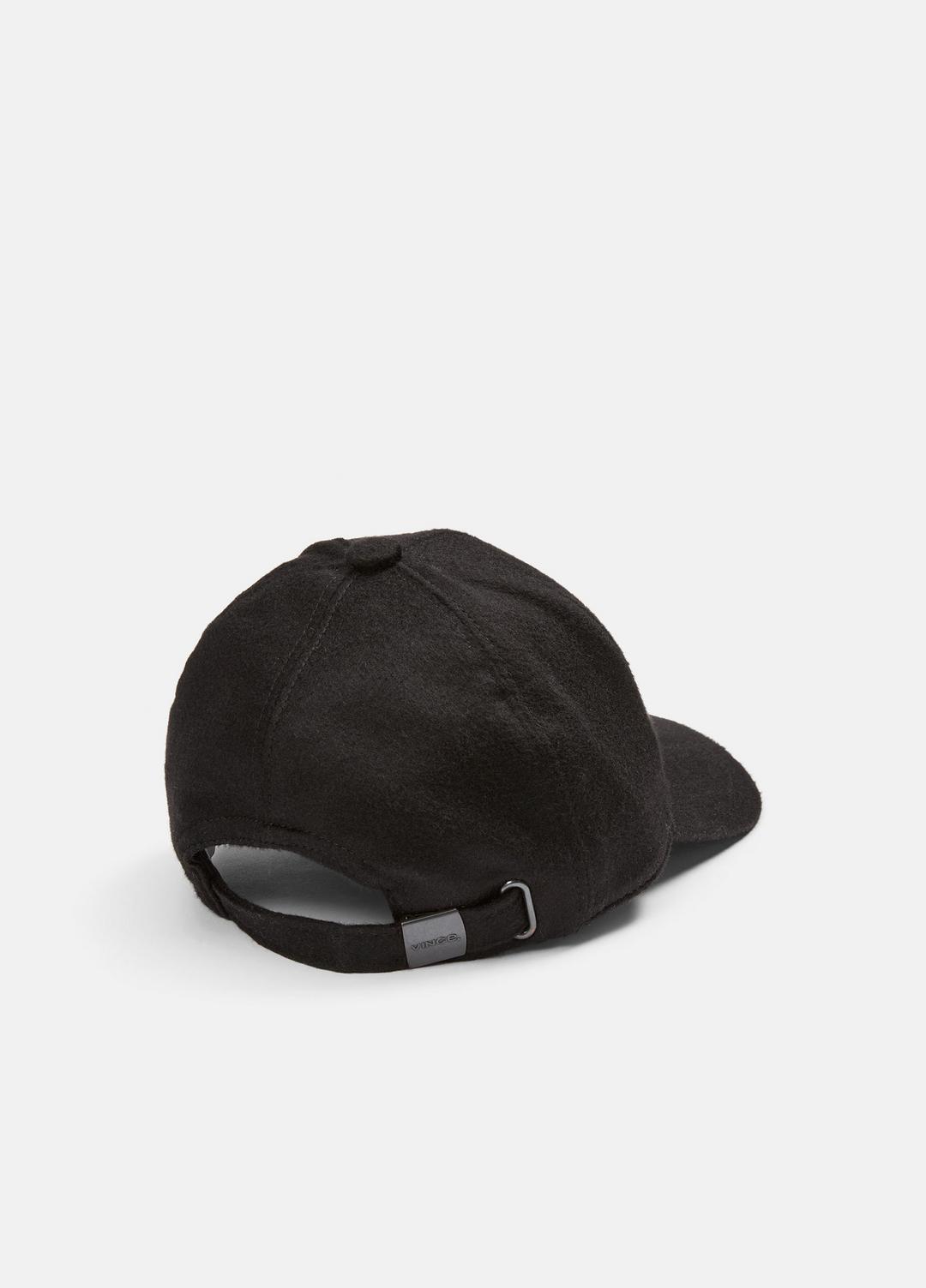 VINCE | Leather-Trim Cashmere Baseball Cap in Scarves & Hats - BLACK