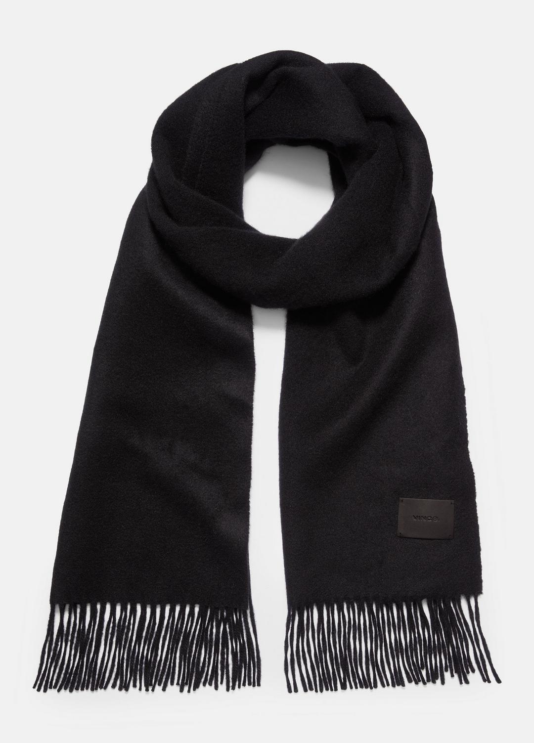VINCE | Double-Face Cashmere Scarf in Scarves & Hats - BLACK